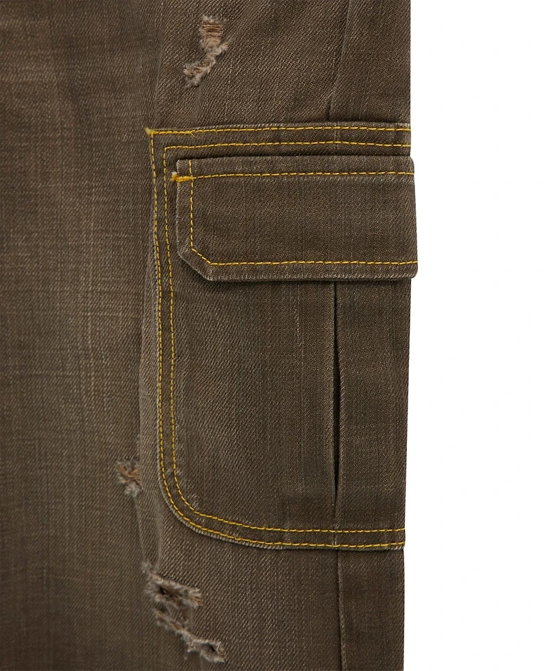 Guess Boys 8-18 Oversize Cargo Yarn Dye Denim Jeans
