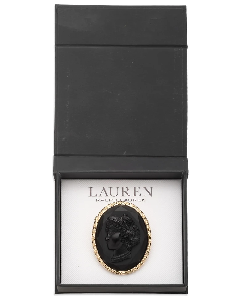 Lauren Ralph Lauren Epoxy Stone Black Antique Pin