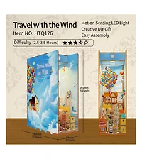 Flash Popup Diy 3D Book Nook Kit Travel with the Wind 143pcs