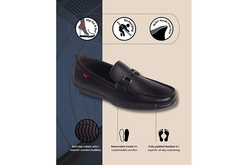 Marc Joseph New York Men's Elliot Road Hands-Free Slip On Technology Buckle Loafers