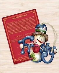 Designocracy Frosty Wooden Holiday Ornament