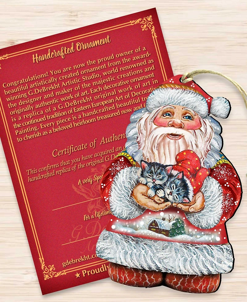 Designocracy Kitten Holiday Santa Christmas Ornament
