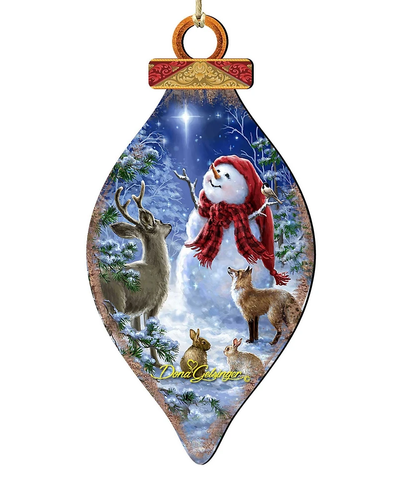 Designocracy Heaven and Snowman Christmas Ornament