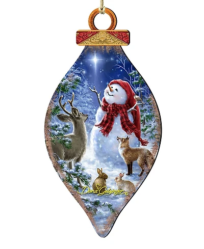 Designocracy Heaven and Snowman Christmas Ornament