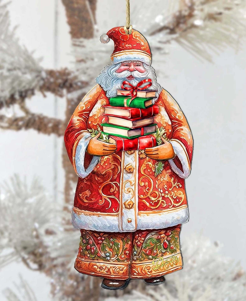 Designocracy Santa's Book Collection Ornament