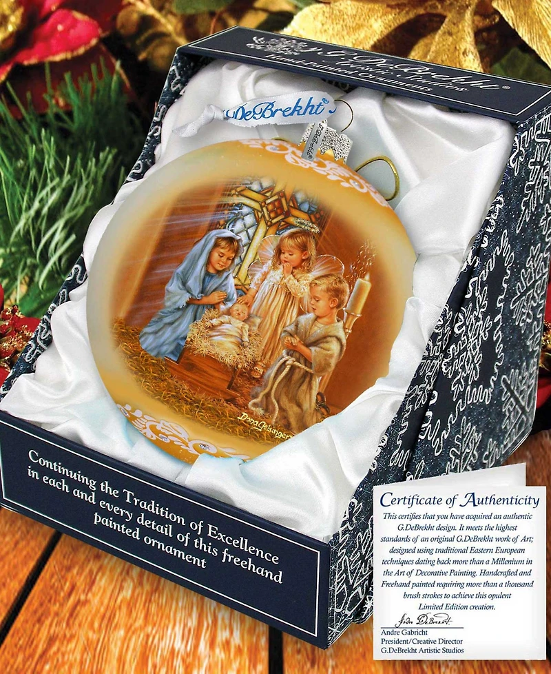 G. Debrekht Angels Lullaby Le Glass Christmas Ornament