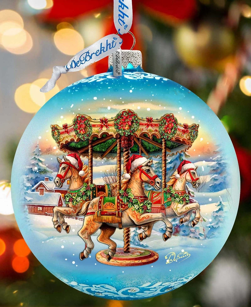 G. Debrekht Winter Carousel Le Glass Christmas Ornament