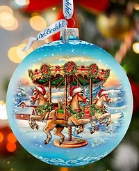G. Debrekht Winter Carousel Le Glass Christmas Ornament