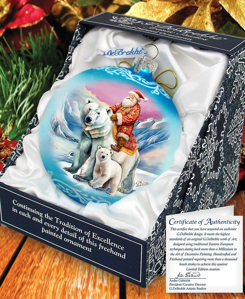 G. Debrekht Arctic Adventurer Le Glass Ornament