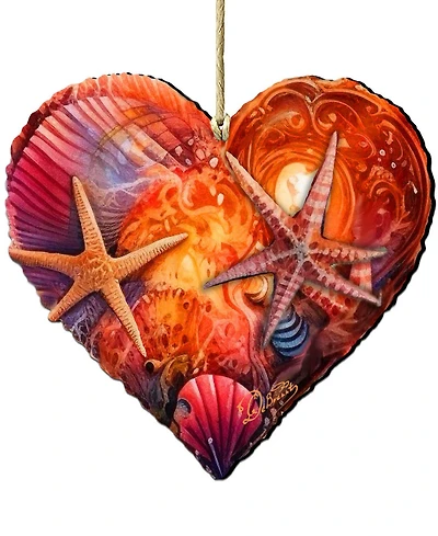 Designocracy Heart Christmas Wooden Ornament