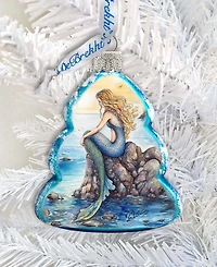 Designocracy Mermaid Christmas Glass Ornaments