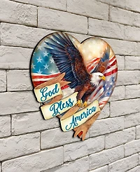 Designocracy God Bless America Patriotic Eagle Decor