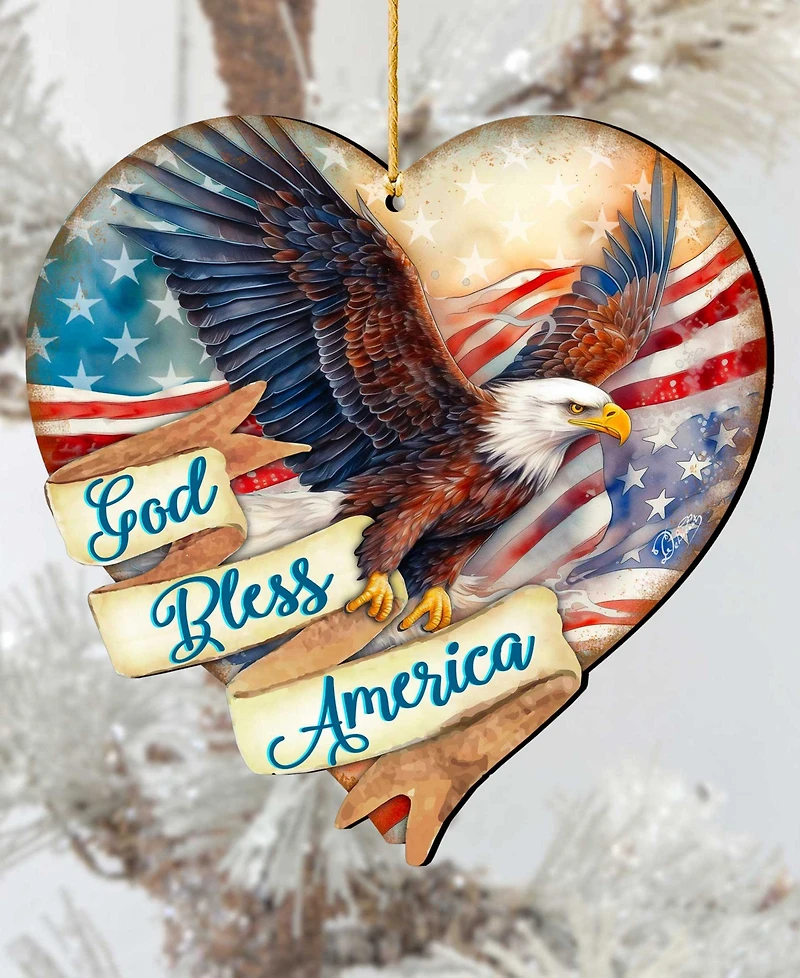 Designocracy God Bless America Christmas Ornament