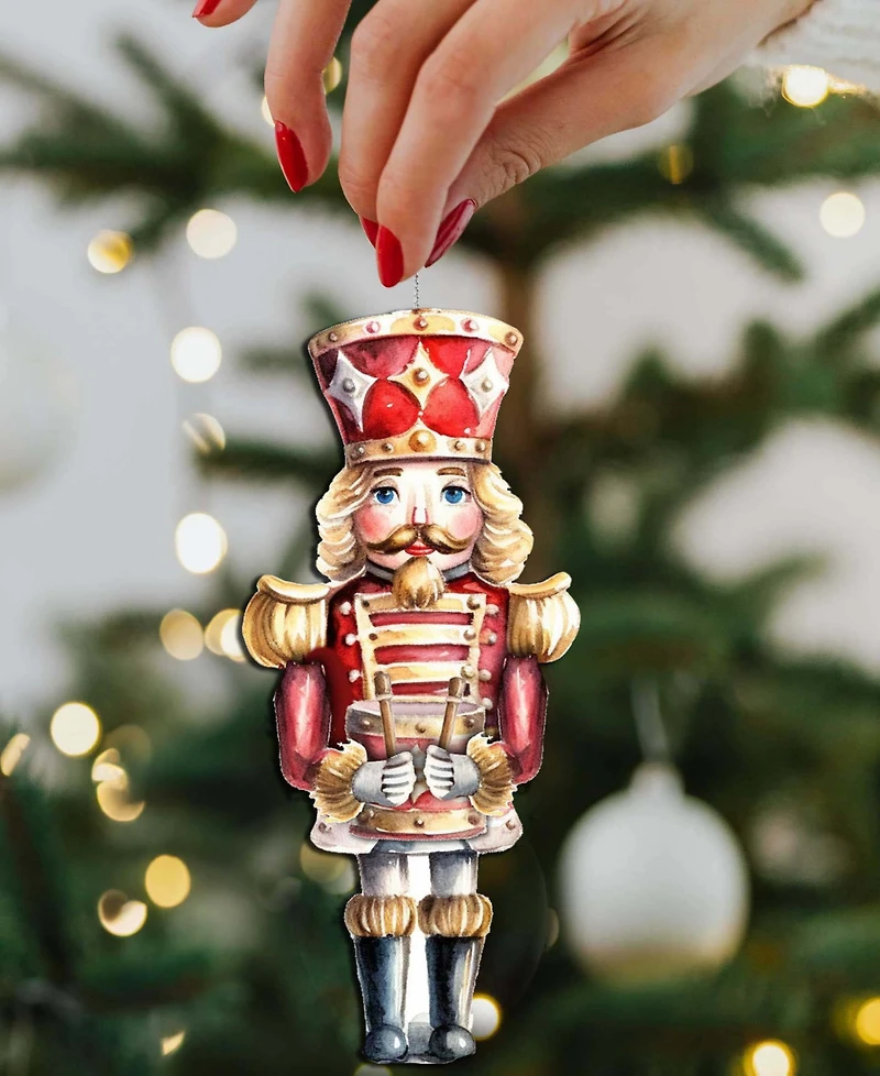 Designocracy Nutcrackers Christmas Ornaments, Set of 3
