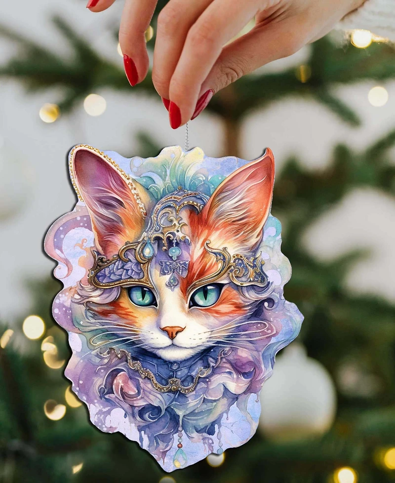 Designocracy Beautiful Cats Holiday Ornaments, Set of 3