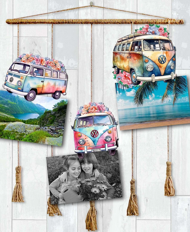 Designocracy Volkswagen Vans Wood Clip Ornaments, Set of 3