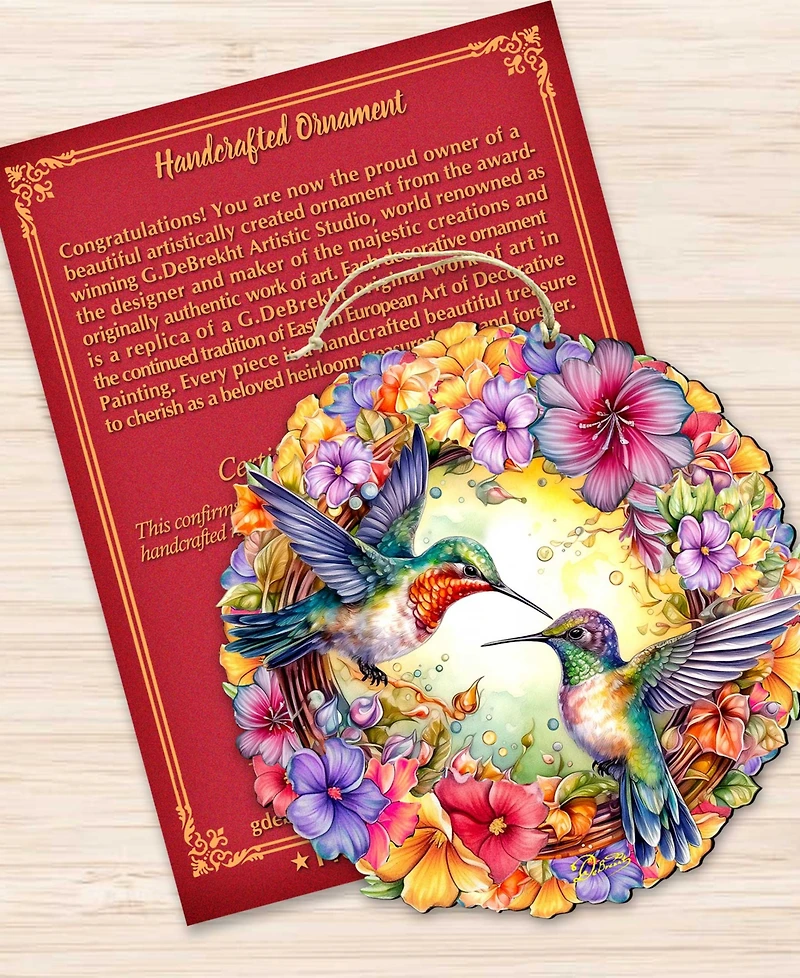 Designocracy Hummingbirds Wreath Christmas Ornament