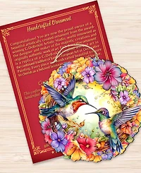 Designocracy Hummingbirds Wreath Christmas Ornament