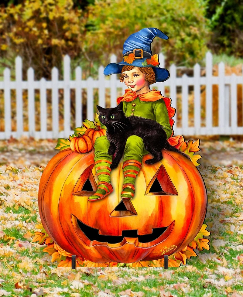 Designocracy Boy on Pumpkin Outdoor Decor