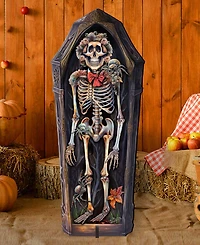 Designocracy Skeleton Coffin Outdoor Decor