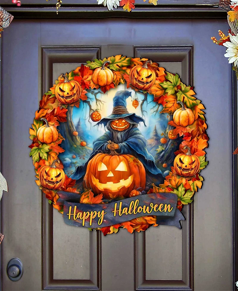 Designocracy Halloween Wreath Door Hanger