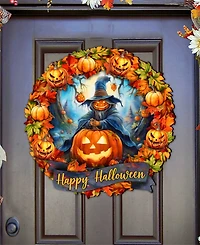 Designocracy Halloween Wreath Door Hanger