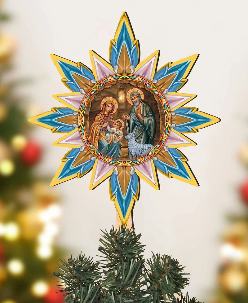 Designocracy Orthodox Nativity Wooden Tree Topper