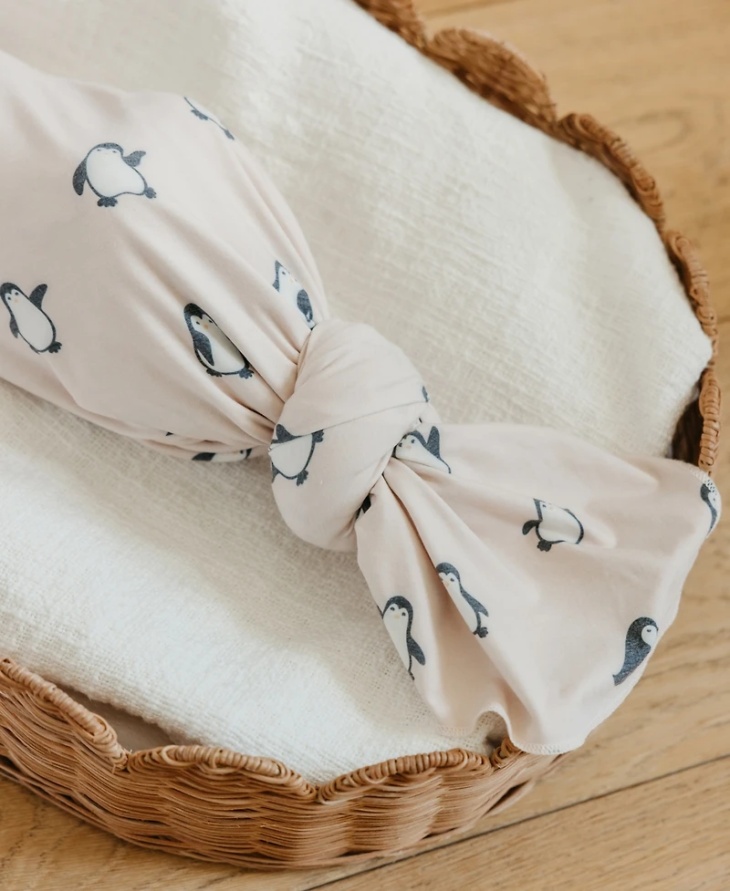 Copper Pearl Baby Penguins Knit Blanket