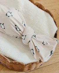 Copper Pearl Baby Penguins Knit Blanket