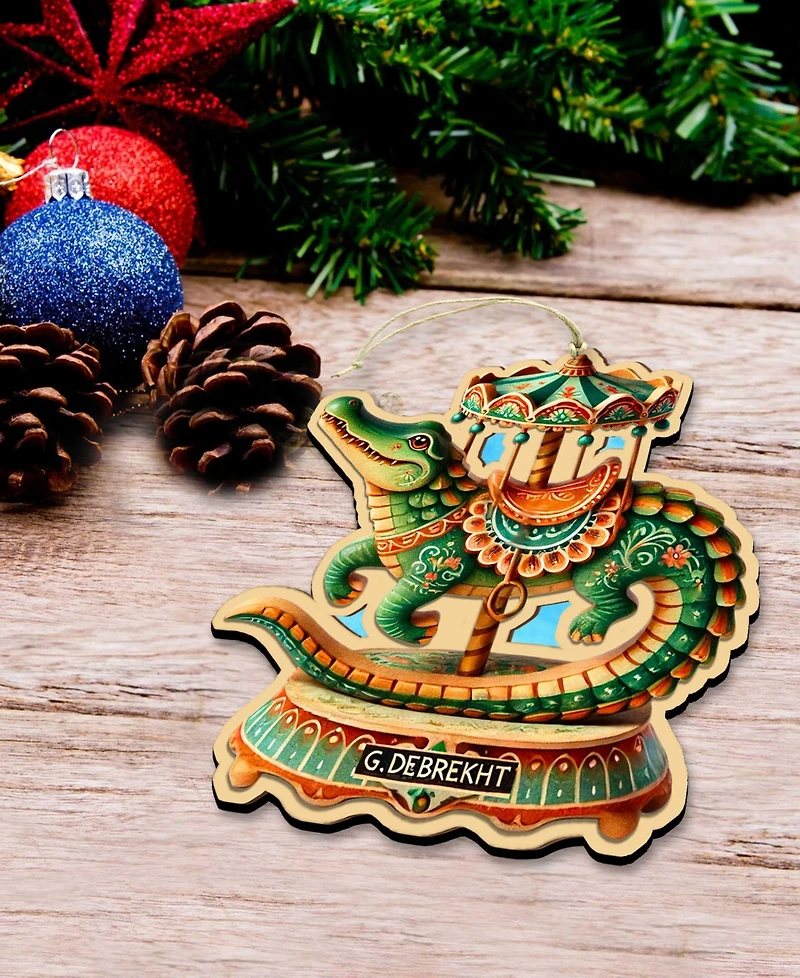 Designocracy Carousel Animals Ornaments, Set of 12