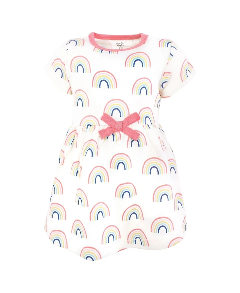 Touched by Nature Toddler Girls Natural Cotton Dress Duo Short and Long Sleeve Styles