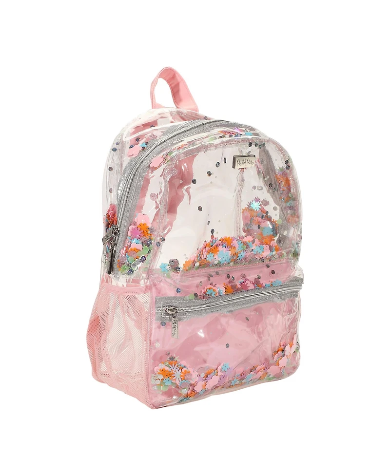 Packed Party Flower Shop Clear Backpack Women's Fashion Book Bag For Ladies at School, Work, Travel