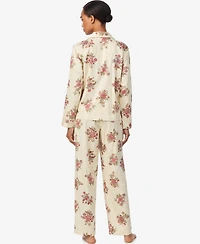 Lauren Ralph Women's Notch Collar and Long Pant Pajama Set