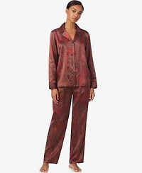 Lauren Ralph Women's Notch Collar and Long Pant Pajama Set