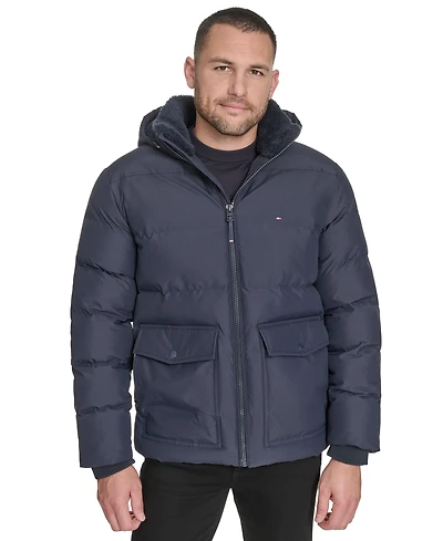 Tommy Hilfiger Men's Two Pocket Hooded Puffer Jacket