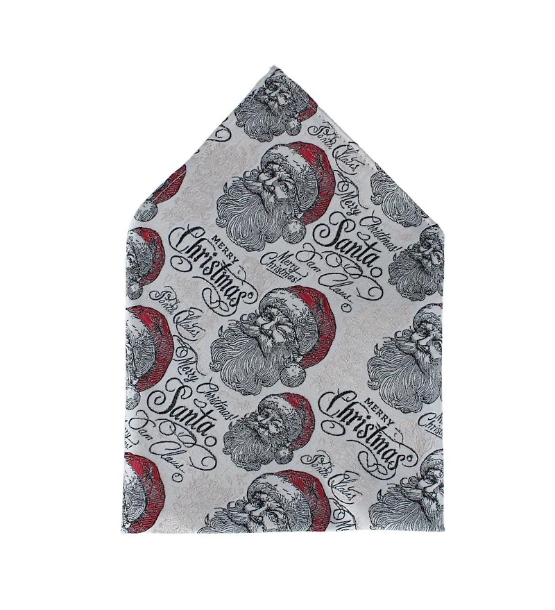 Trafalgar Men's Santa Claus Is Watching Silk 12x12 Pocket Square