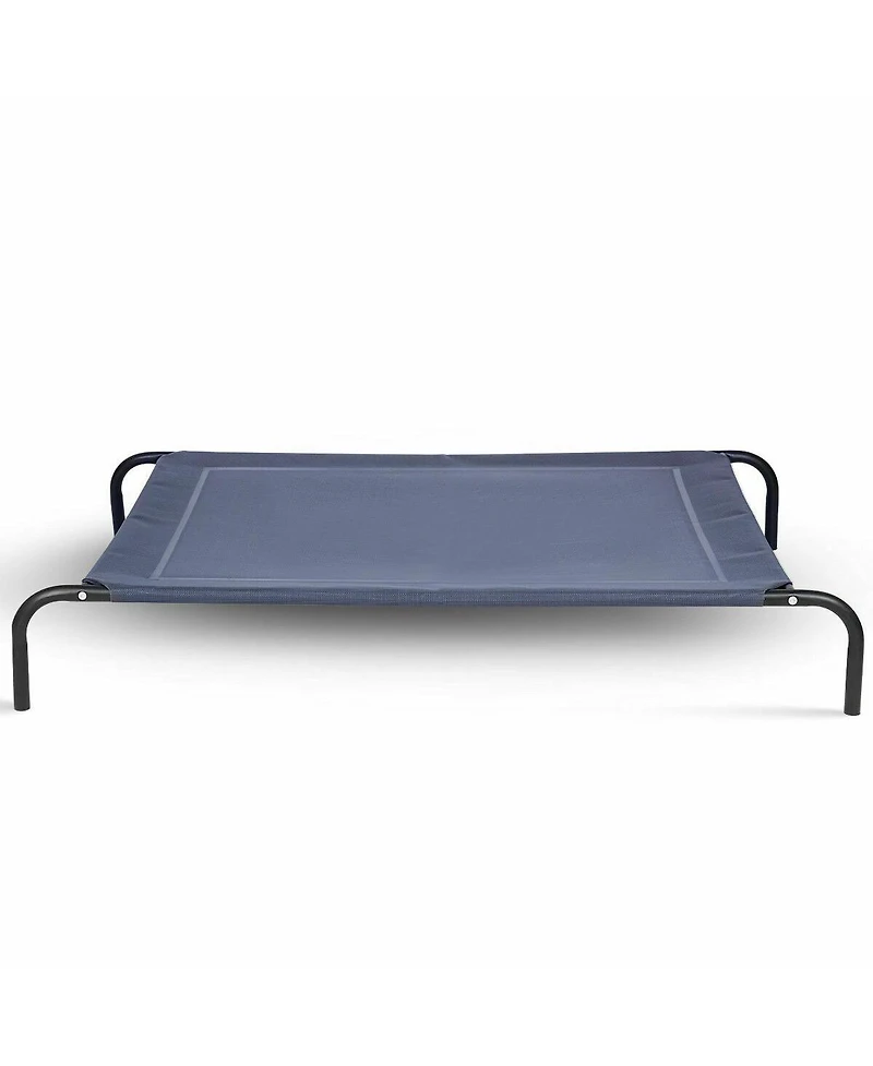 Gymax Large Dog Cat Bed Elevated Pet Cot Indoor Outdoor Camping Steel Frame Mat
