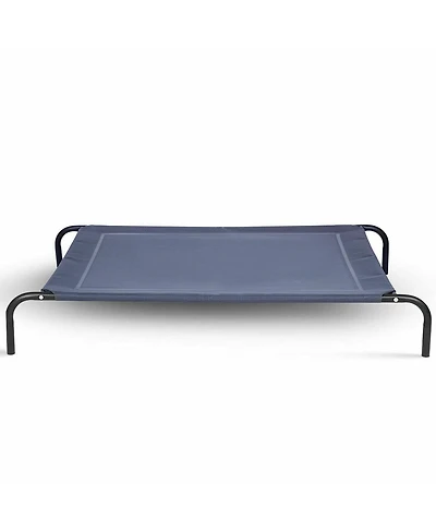 Gymax Large Dog Cat Bed Elevated Pet Cot Indoor Outdoor Camping Steel Frame Mat