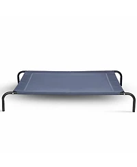 Gymax Large Dog Cat Bed Elevated Pet Cot Indoor Outdoor Camping Steel Frame Mat