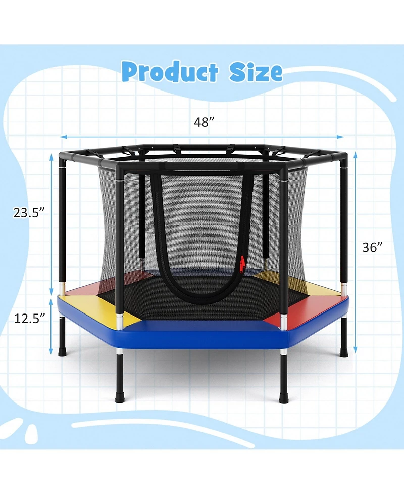 Gymax 48'' Recreational Trampoline for Kids 4 Ft Indoor & Outdoor Trampoline