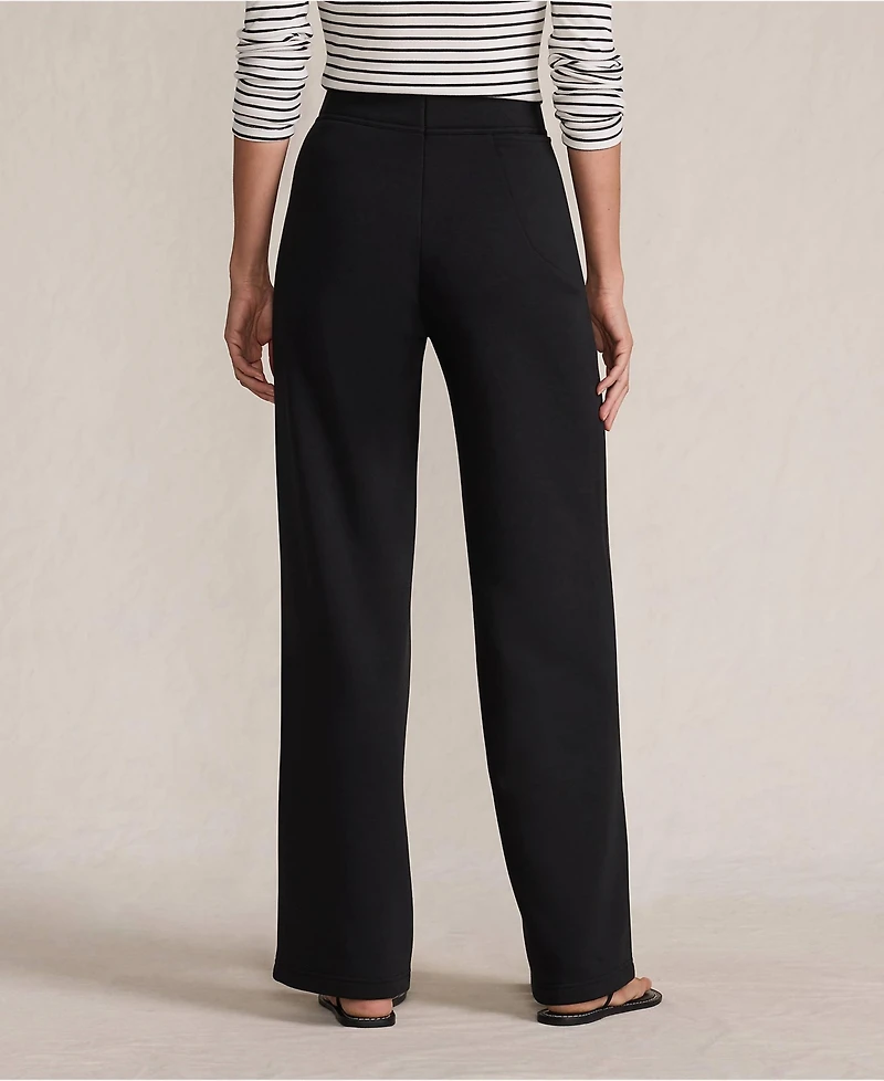 Lands' End Women's Tall Serious Sweats High Rise Fleece Lined Straight Leg Pants