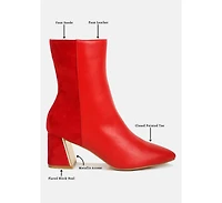 London Rag Desire Suede Back Panel High Ankle Boots Women