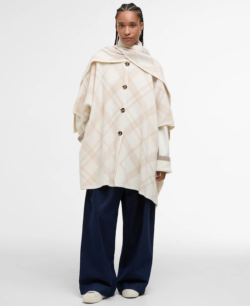 Barbour Women's Vienna Knitted Cape Coat with Scarf