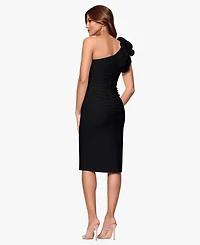 Xscape Women's Ruched Ruffled One-Shoulder Dress