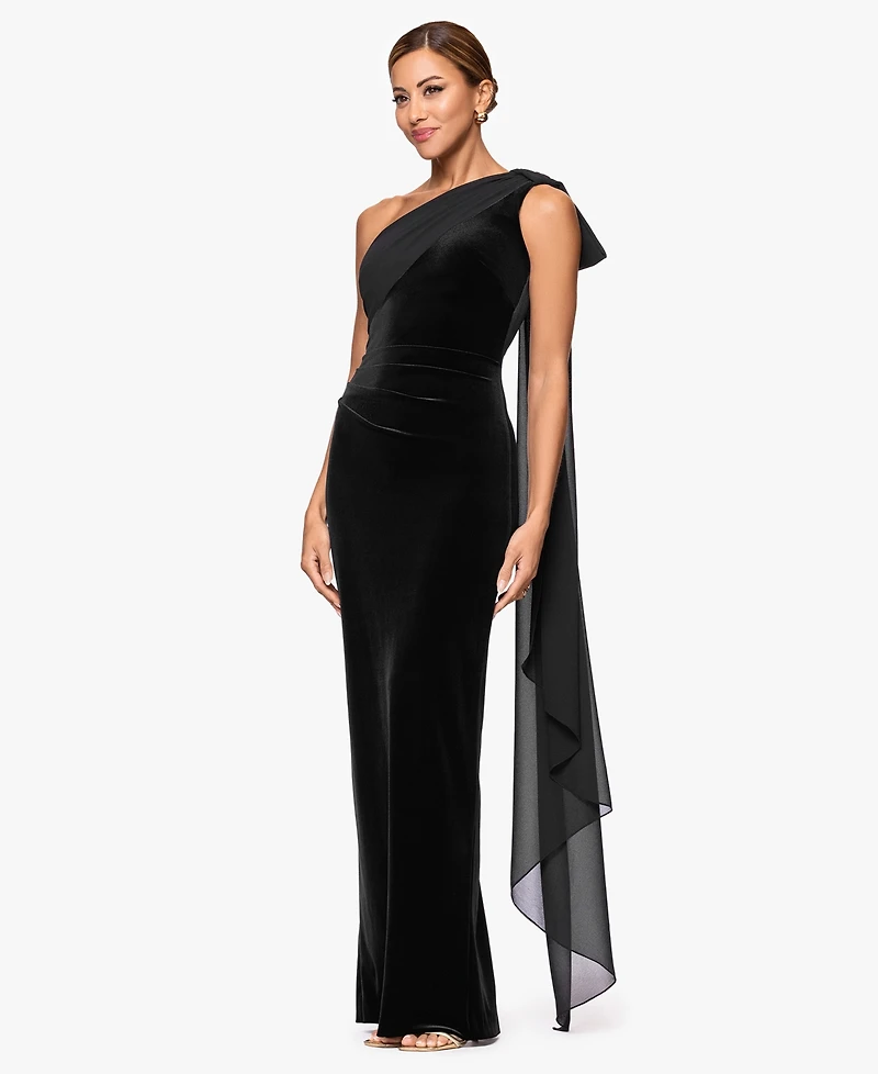 Xscape Women's One Shoulder Maxi Dress