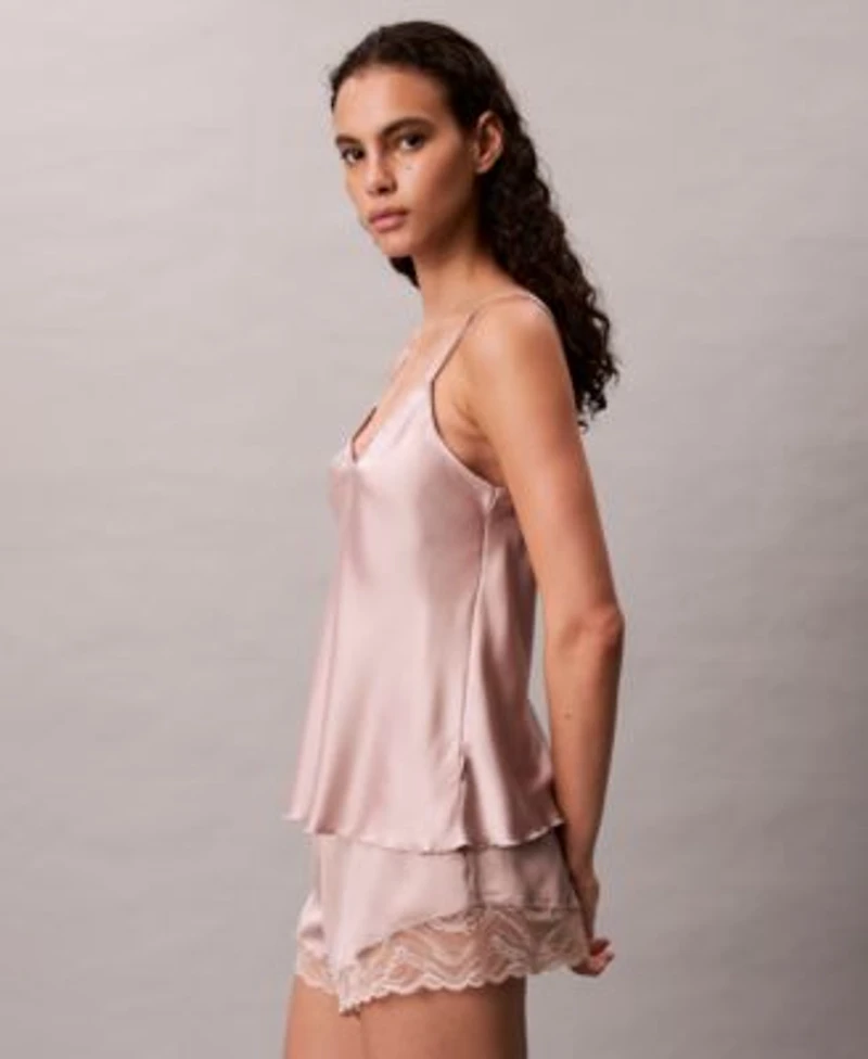 Calvin Klein Womens Satin Camisole Lace Shorts Sold Seperates