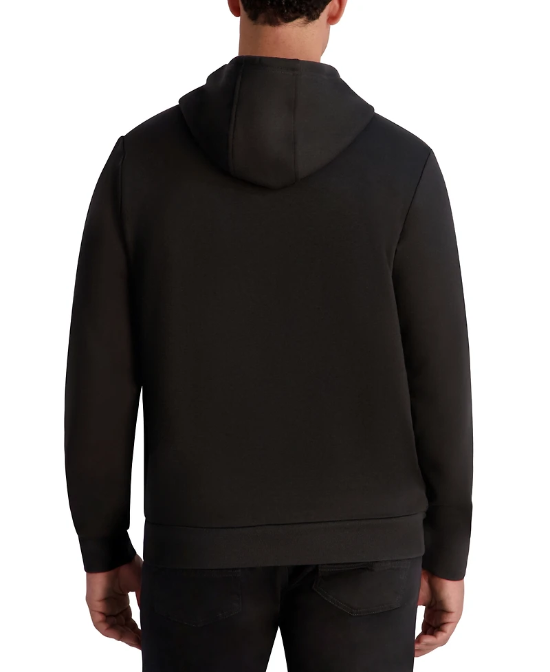 Karl Lagerfeld Paris Men's Embossed Logo Detail Pull-On Hoodie