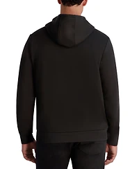 Karl Lagerfeld Paris Men's Embossed Logo Detail Pull-On Hoodie