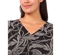 Msk Plus Tropical Print Long Sleeves Maxi Dress