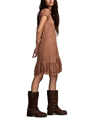 Lucky Brand Women's Lace Short Sleeves Mini Dress